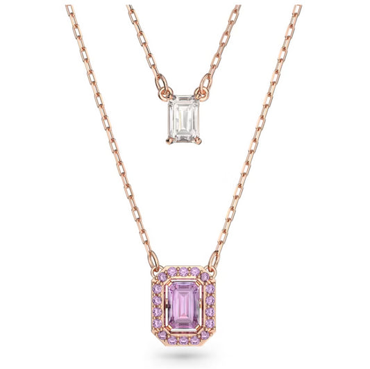 Swarovski 5640558 Collana a fili fissi Millenia Taglio ottagonale Viola Oro Rosa