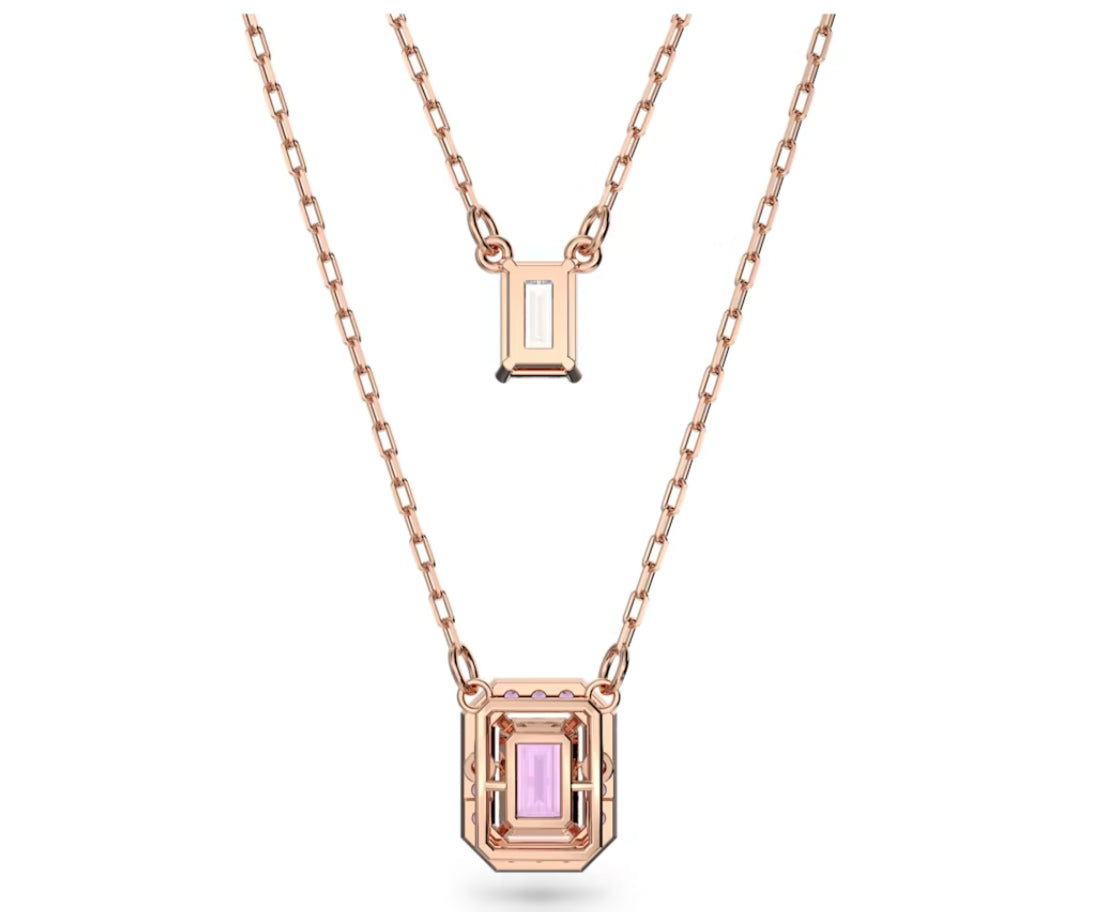 Swarovski 5640558 Collana a fili fissi Millenia Taglio ottagonale Viola Oro Rosa