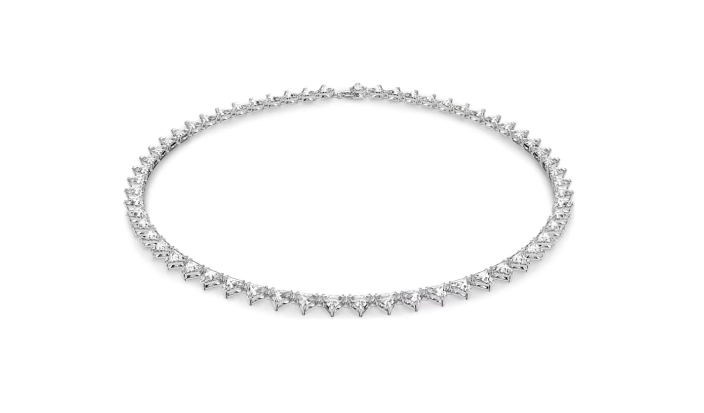Swarovski 5599191 Collana Ortyx Taglio triangolo Bianca Placcato Rodio