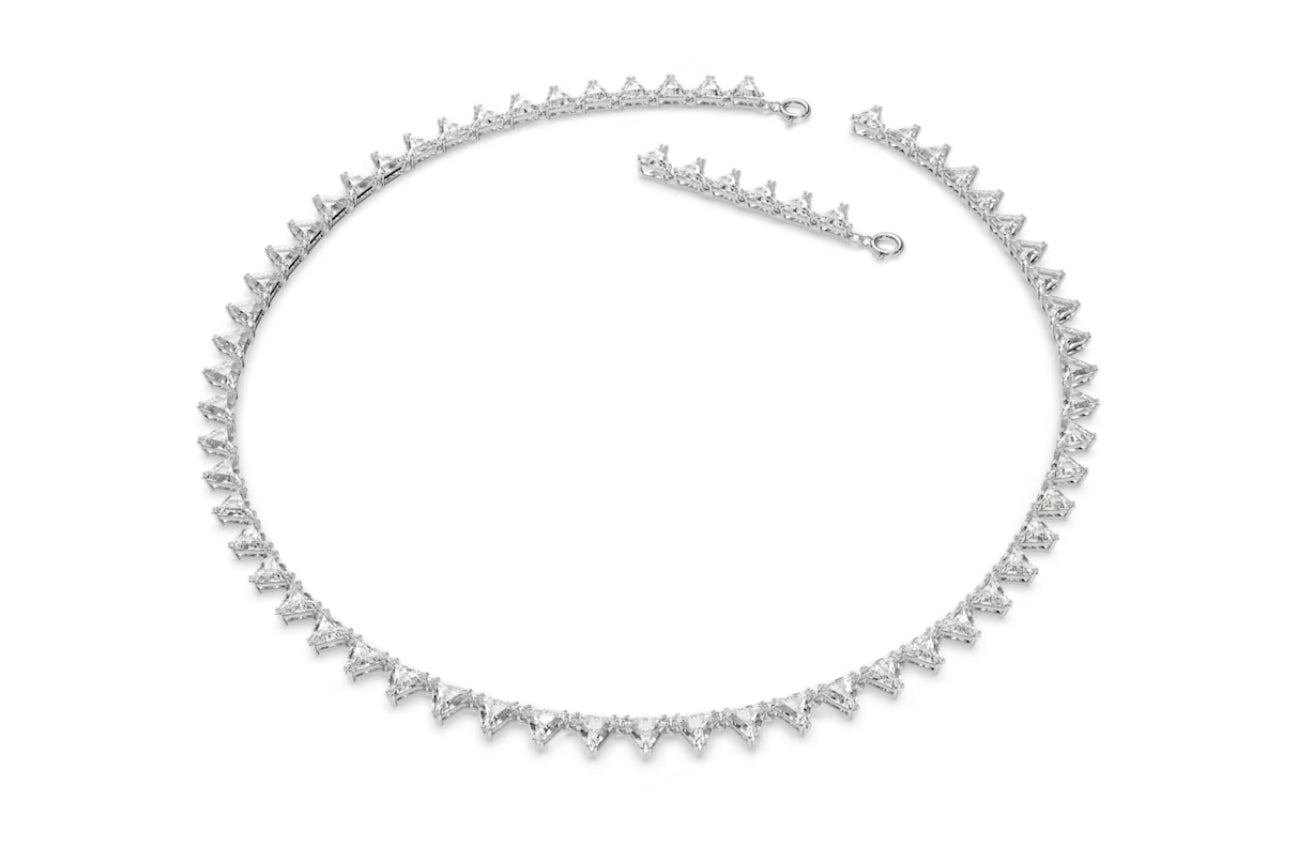 Swarovski 5599191 Collana Ortyx Taglio triangolo Bianca Placcato Rodio