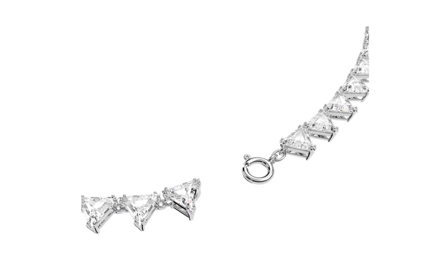 Swarovski 5599191 Collana Ortyx Taglio triangolo Bianca Placcato Rodio