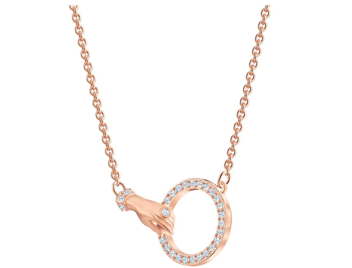 Swarovski 5489573 Collana Symbolic Mano Bianca Placcato Oro Rosa