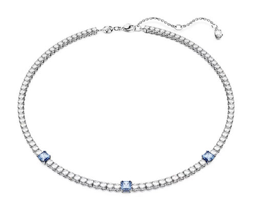 Swarovski 5666167 Collana Matrix Tennis Taglio misto Blu Placcato Rodio