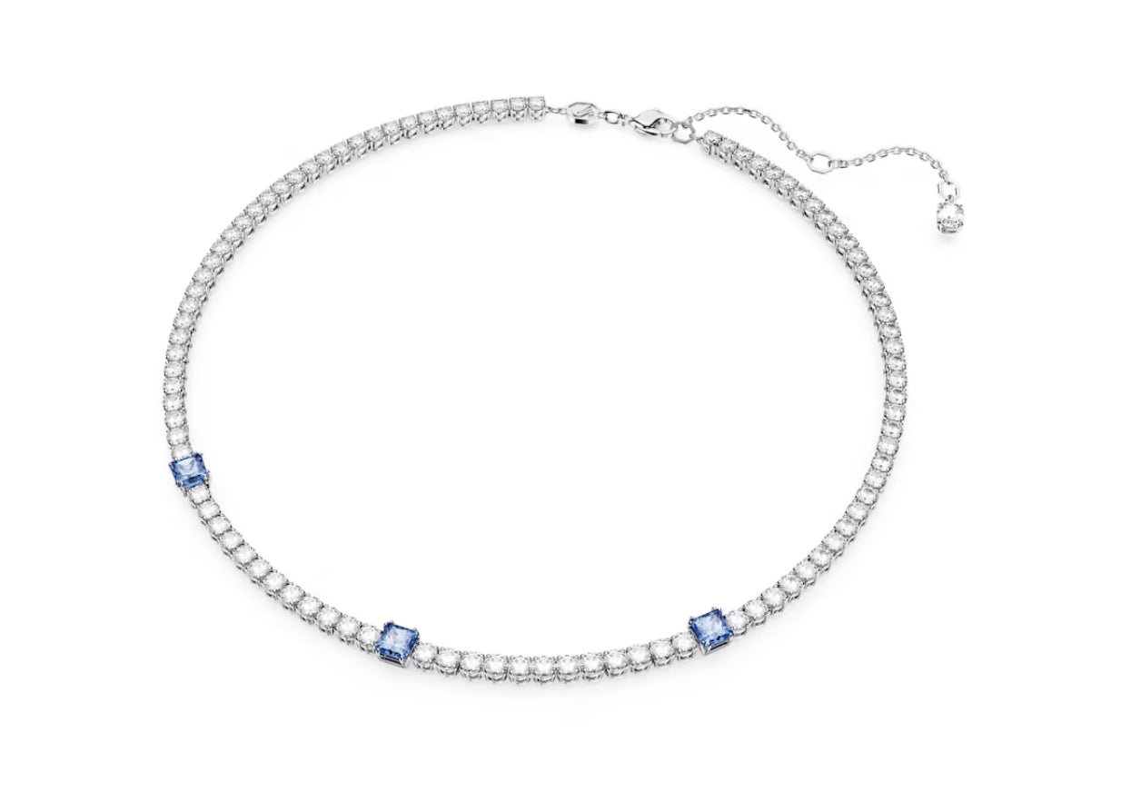 Swarovski 5666167 Collana Matrix Tennis Taglio misto Blu Placcato Rodio