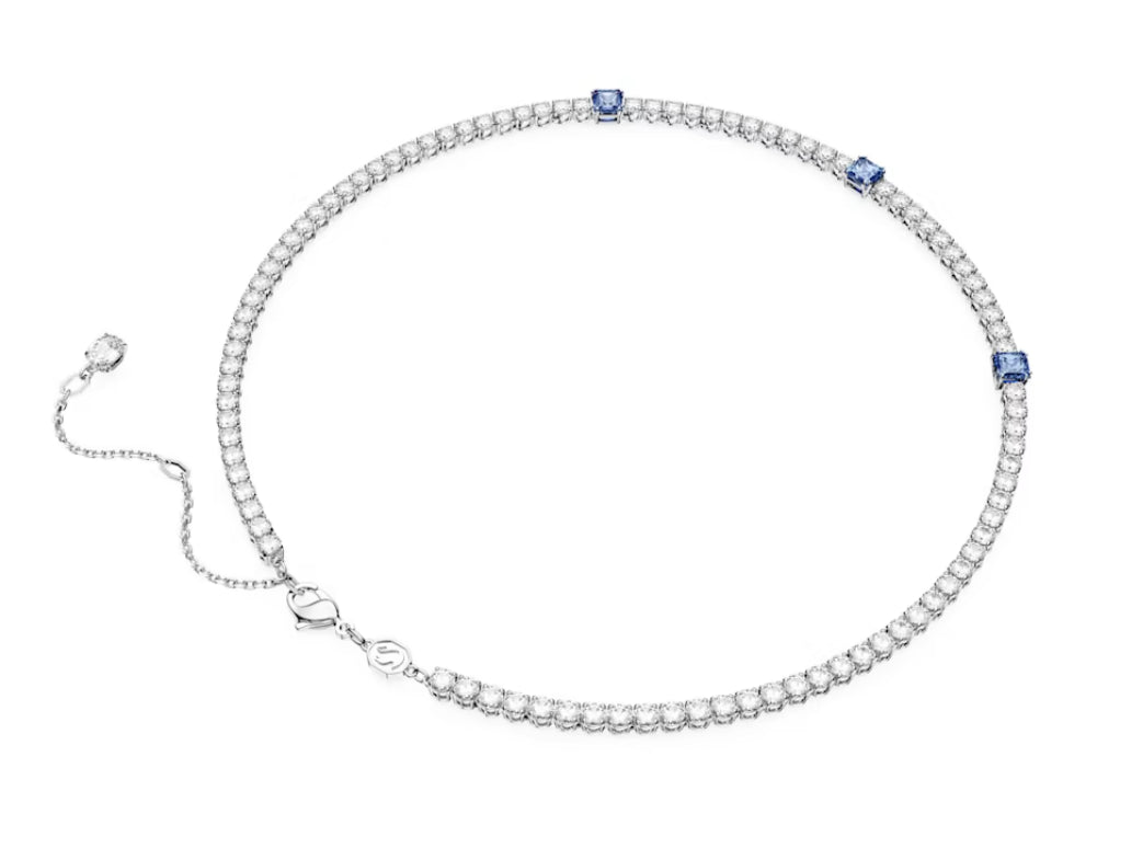 Swarovski 5666167 Collana Matrix Tennis Taglio misto Blu Placcato Rodio