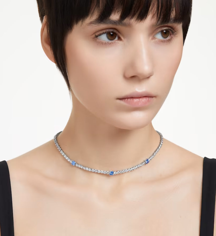 Swarovski 5666167 Collana Matrix Tennis Taglio misto Blu Placcato Rodio