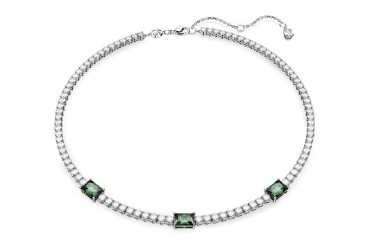 Swarovski 5666168 Collana Matrix Tennis Taglio misto Verde Placcato Rodio