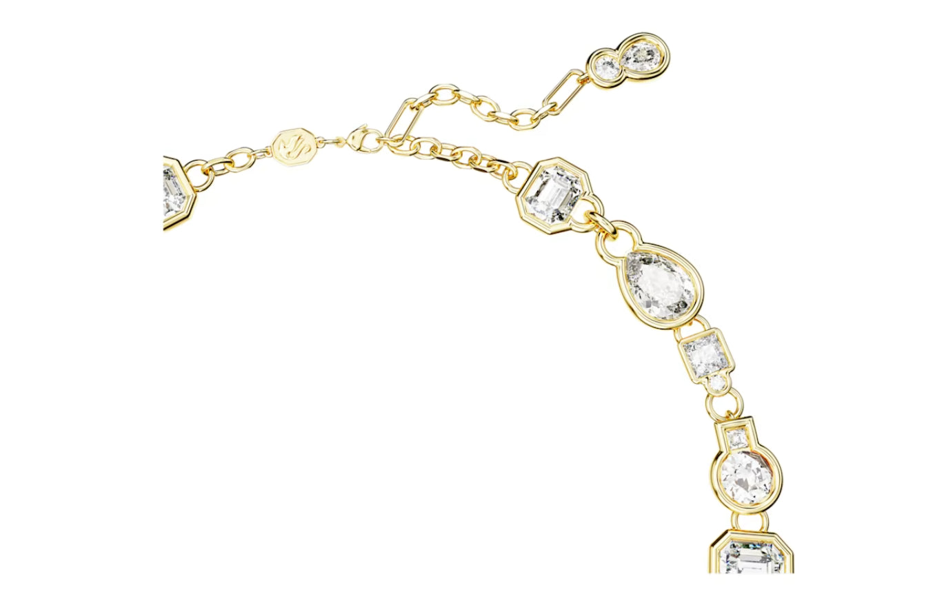 Swarovski 5665497 Collana Dextera Taglio misto Bianca Placcato Oro
