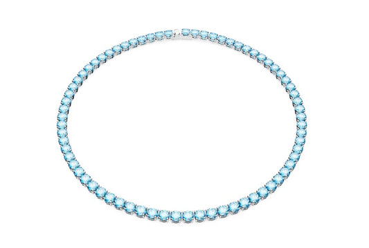 Swarovski 5661187 Collana Matrix Tennis Taglio tondo Media Blu Placcato Rodio