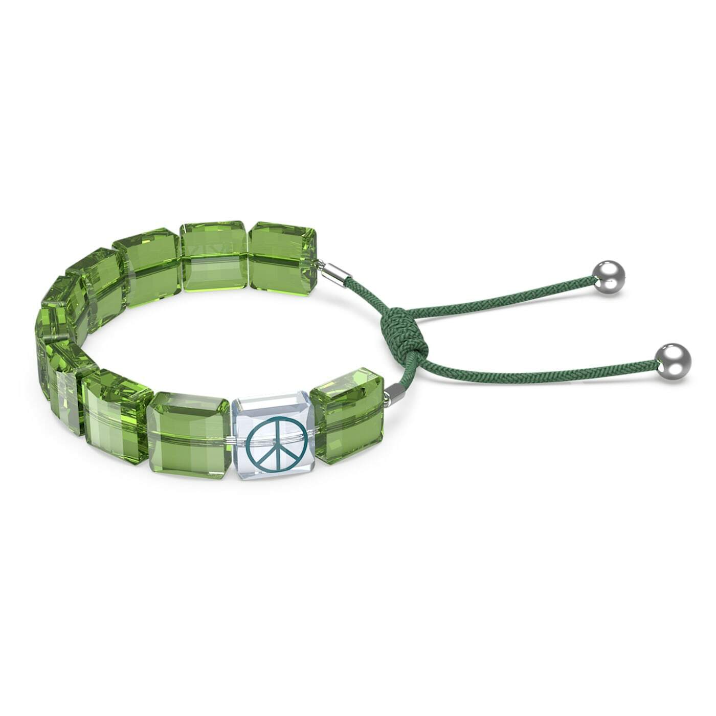 Swarovski 5615003 Bracciale Letra Pace, Verde, Rodiato