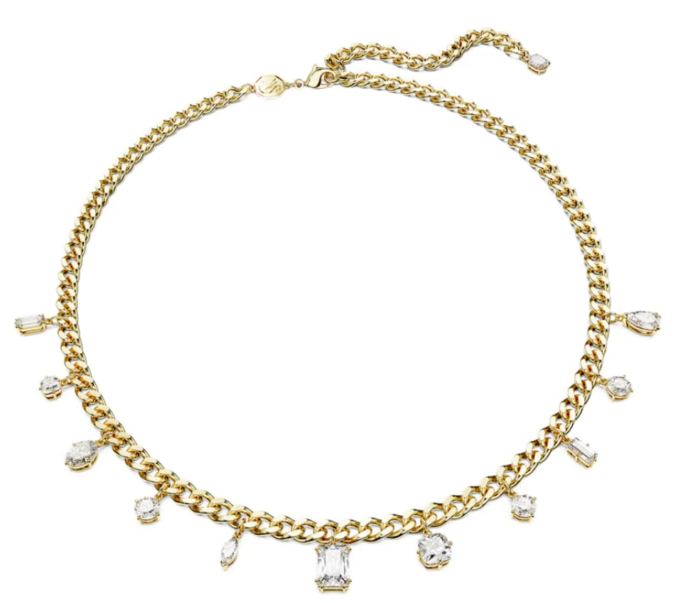 Swarovski 5663338 Collana Dextera Taglio misto Bianca Placcato Oro