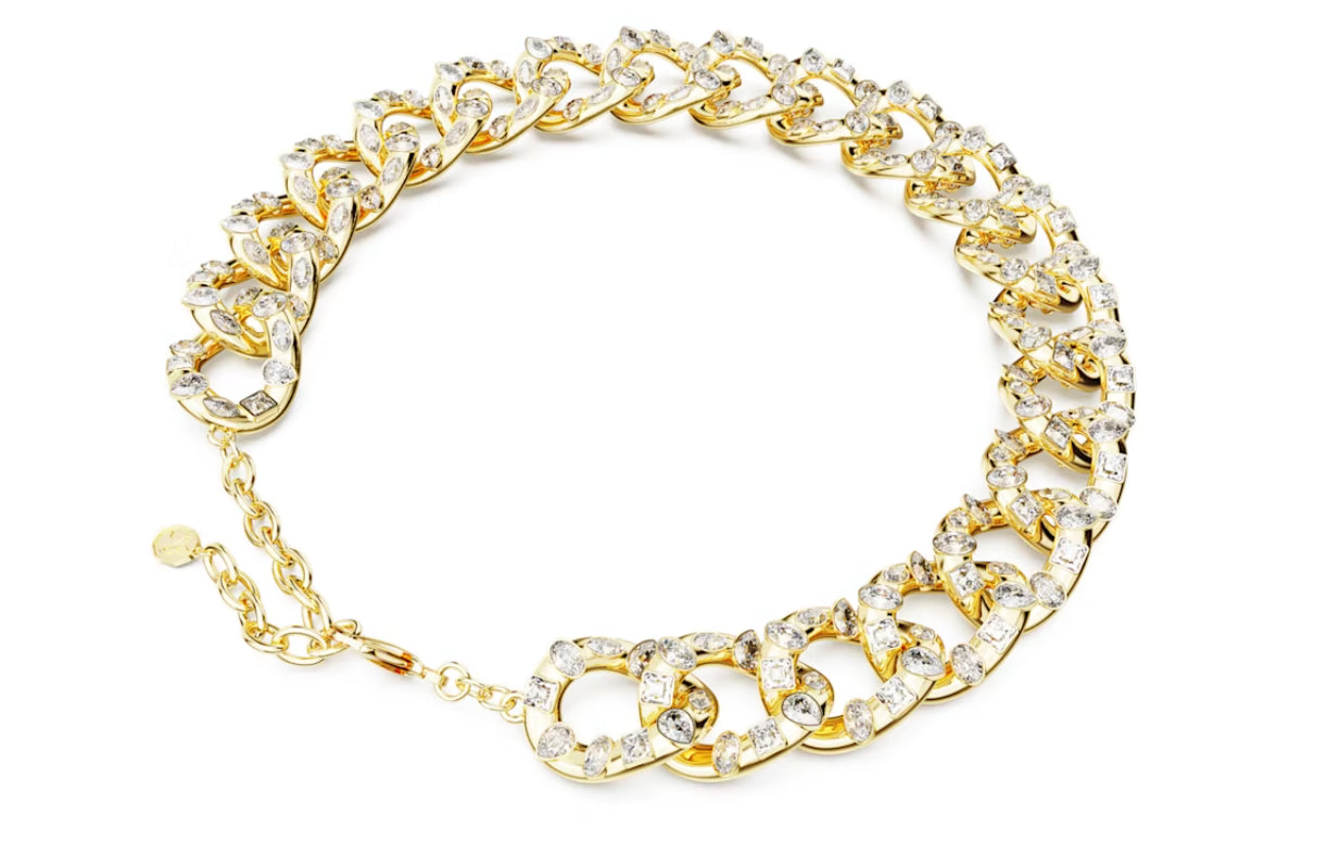 Swarovski 5663257 Collana Dextera Statement Taglio misto Grande Bianca PLac. Oro