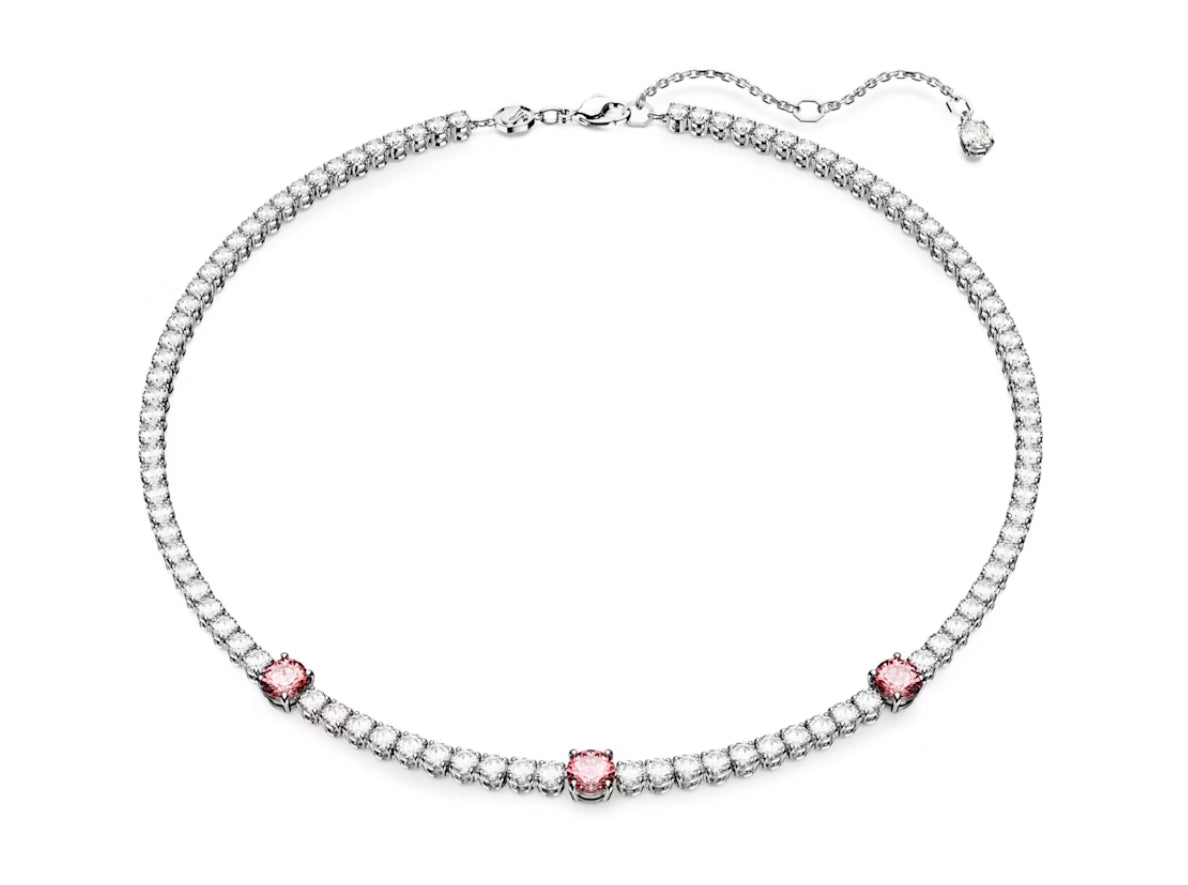 Swarovski 5666165 Collana Matrix Tennis Taglio misto Rosa Placcato Rodio