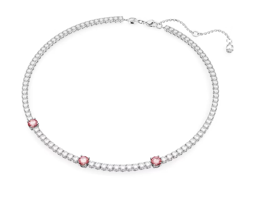 Swarovski 5666165 Collana Matrix Tennis Taglio misto Rosa Placcato Rodio