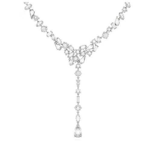 Swarovski 5661520 Collana a Y Mesmera Taglio misto Bianco Placcato Rodio