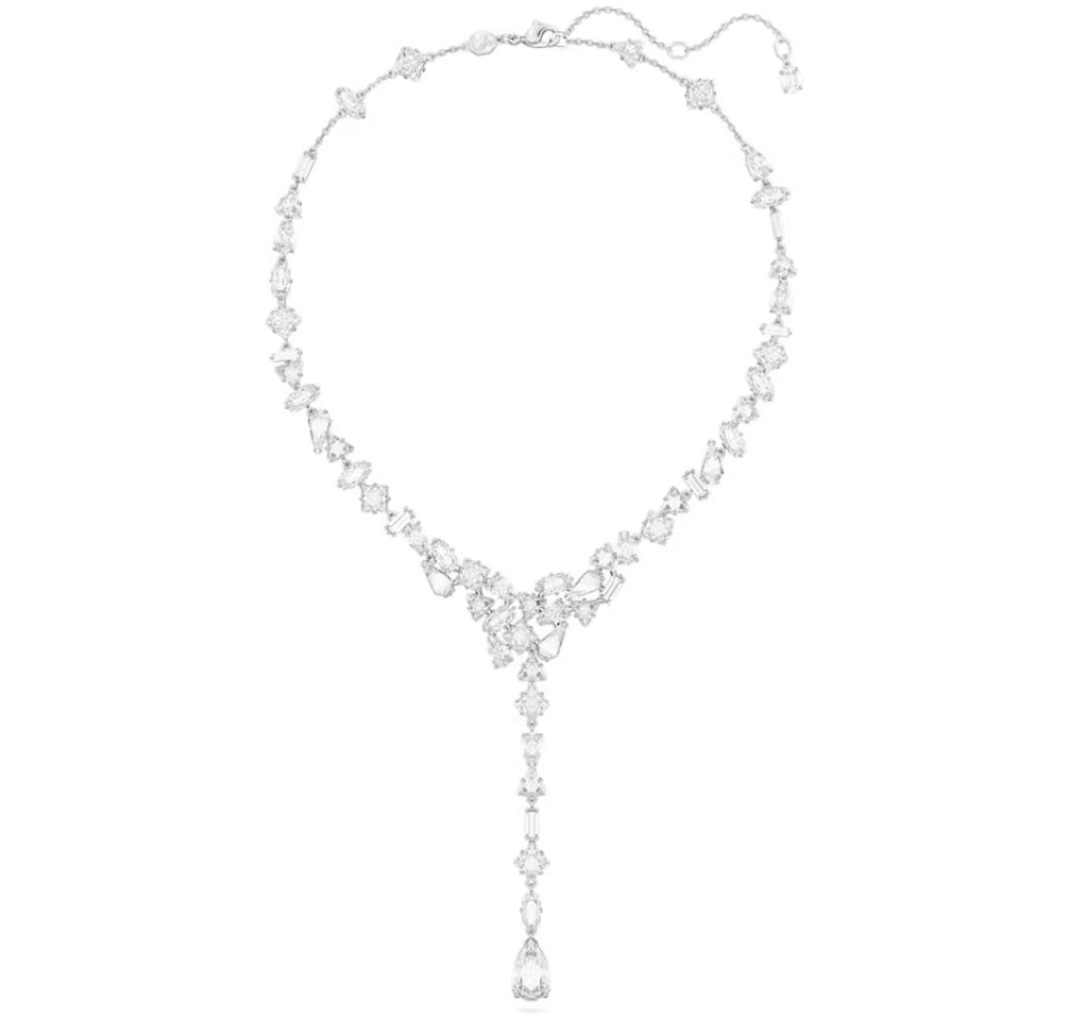 Swarovski 5661520 Collana a Y Mesmera Taglio misto Bianco Placcato Rodio