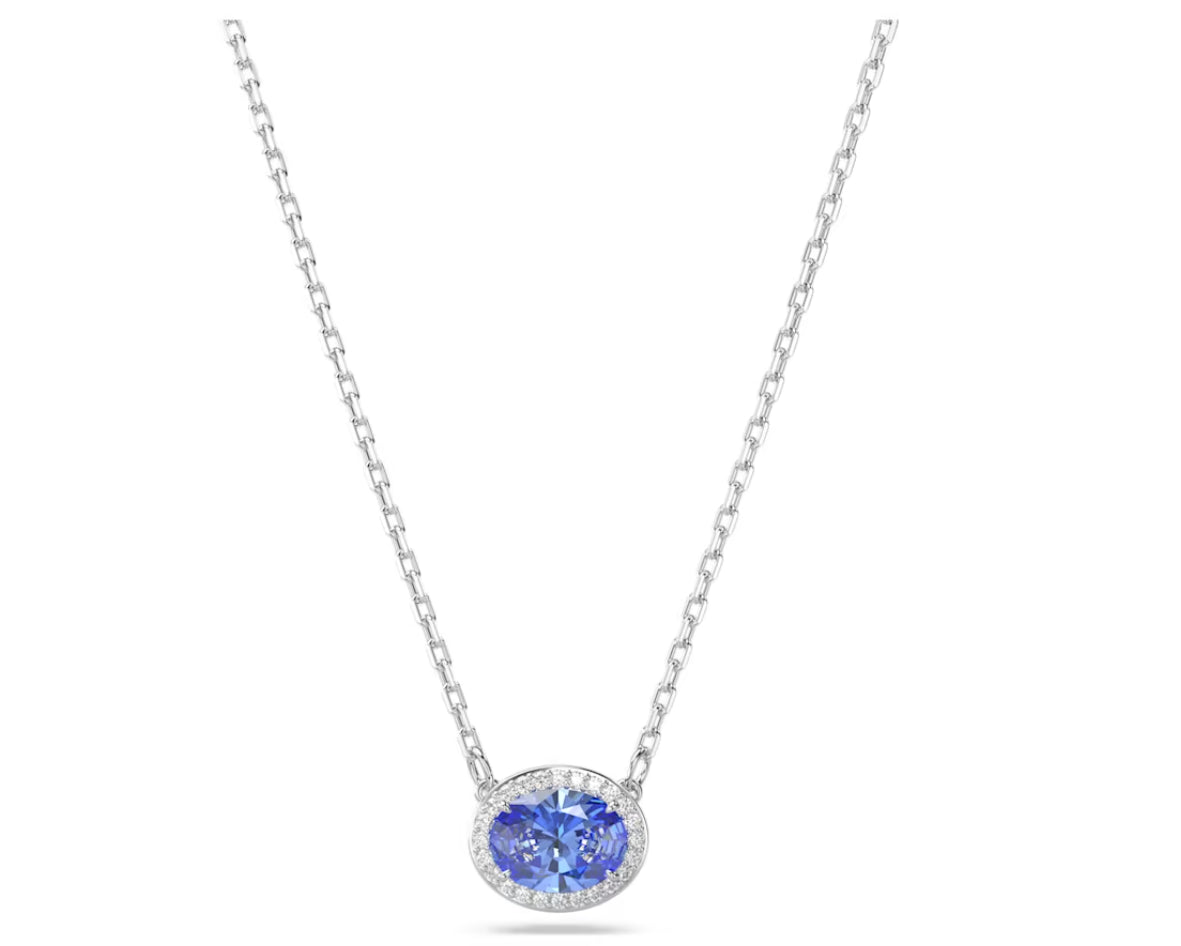 Swarovski 56718097 Collana Constella Taglio Oval Blu Placcato Rodio