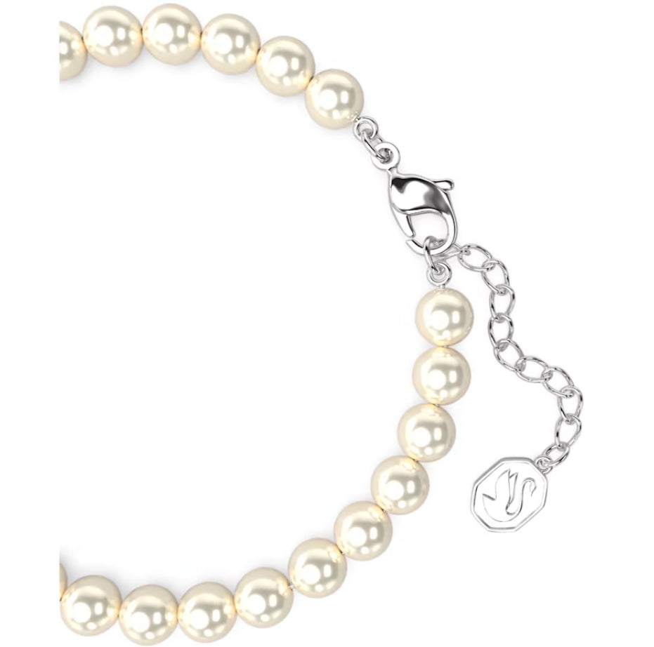 Swarovski 5669529 Braccialetto Strand Remix Collection Bianco Placcato Rodio