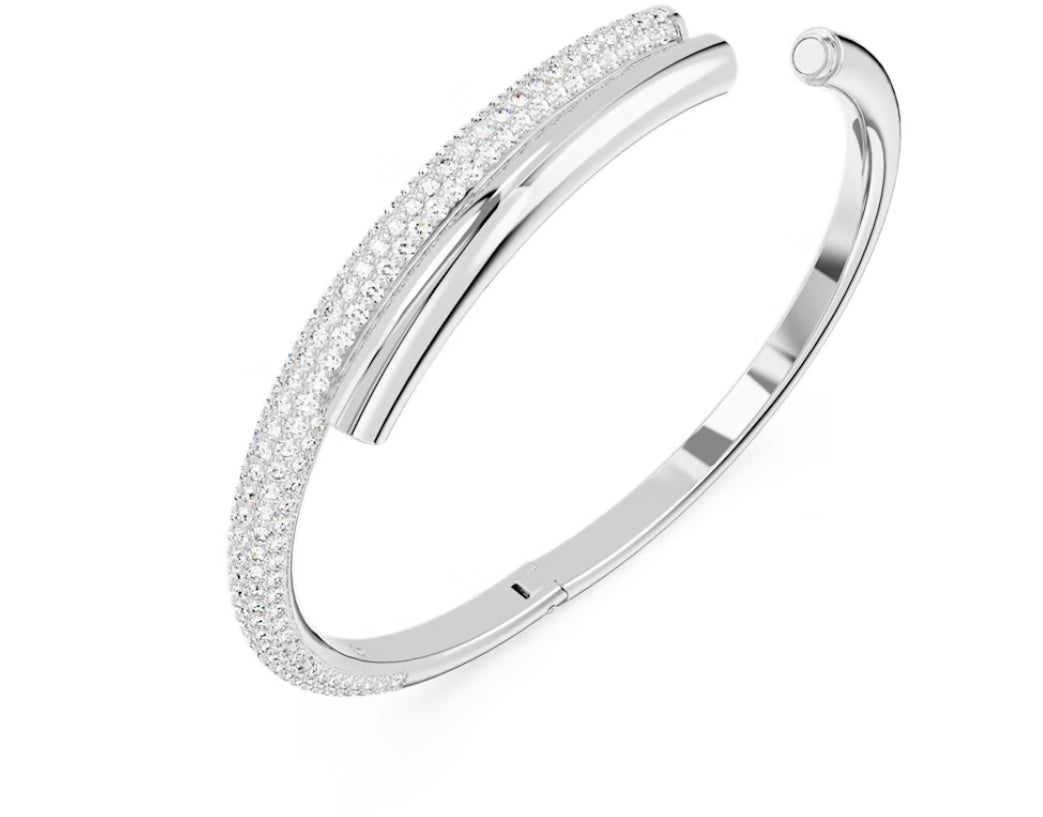 Swarovski 5670252 Bracciale rigido Dextera Chiusura magnetica Bianco Plac. Rodio