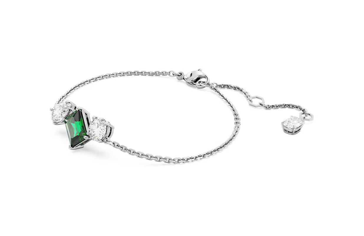 Swarovski 5668360 Braccialetto Mesmera Taglio misto Verde Placcato Rodio