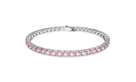 Swarovski 5648930 Braccialetto Matrix Tennis Taglio tondo Rosa Placcato Rodio