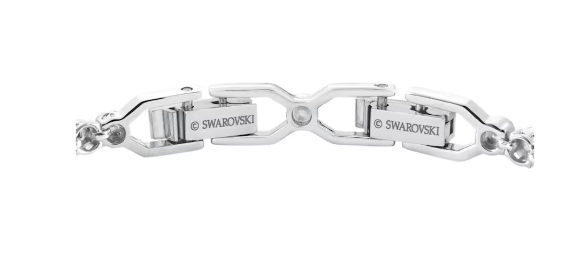 Swarovski 1808960 Braccialetto Emily Taglio tondo Bianco Placcato Rodio