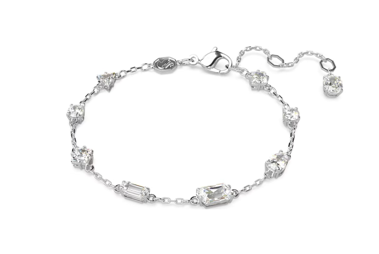 Swarovski 5661530 Braccialetto Mesmera Taglio misto sparpagliato Bianco Rodio