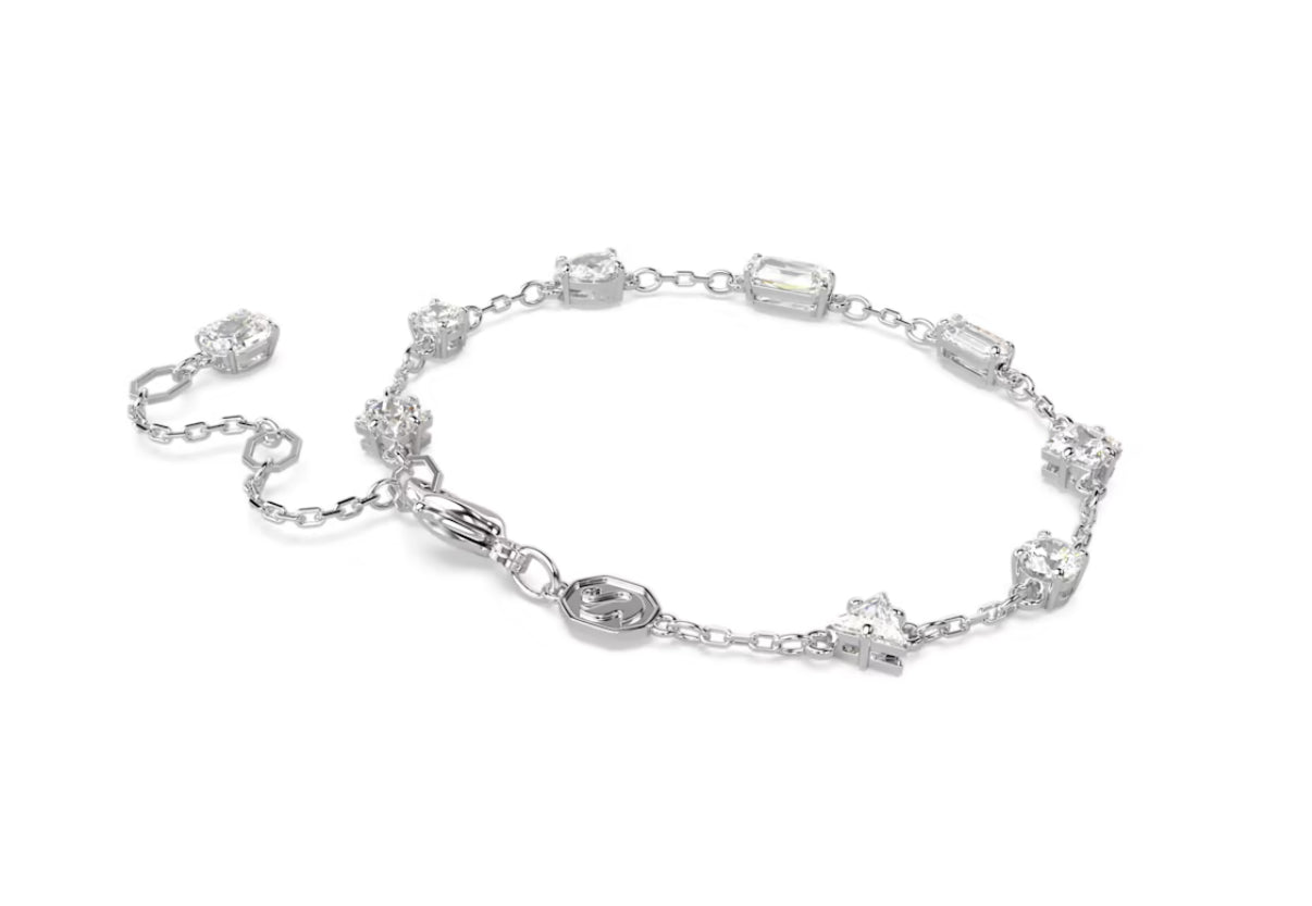 Swarovski 5661530 Braccialetto Mesmera Taglio misto sparpagliato Bianco Rodio