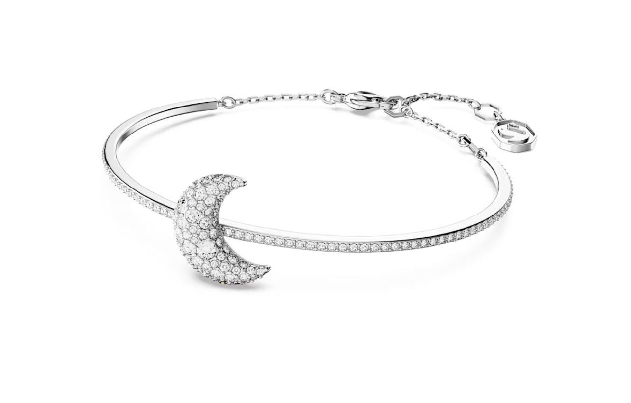 Swarovski 5666175 Bracciale rigido Luna Luna Bianco Placcato Rodio