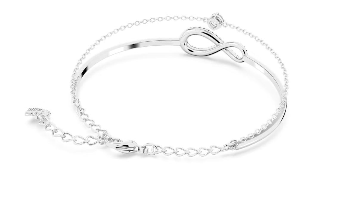 Swarovski 5520584 Bracciale rigido Infinity Infinito Bianco Placcato Rodio