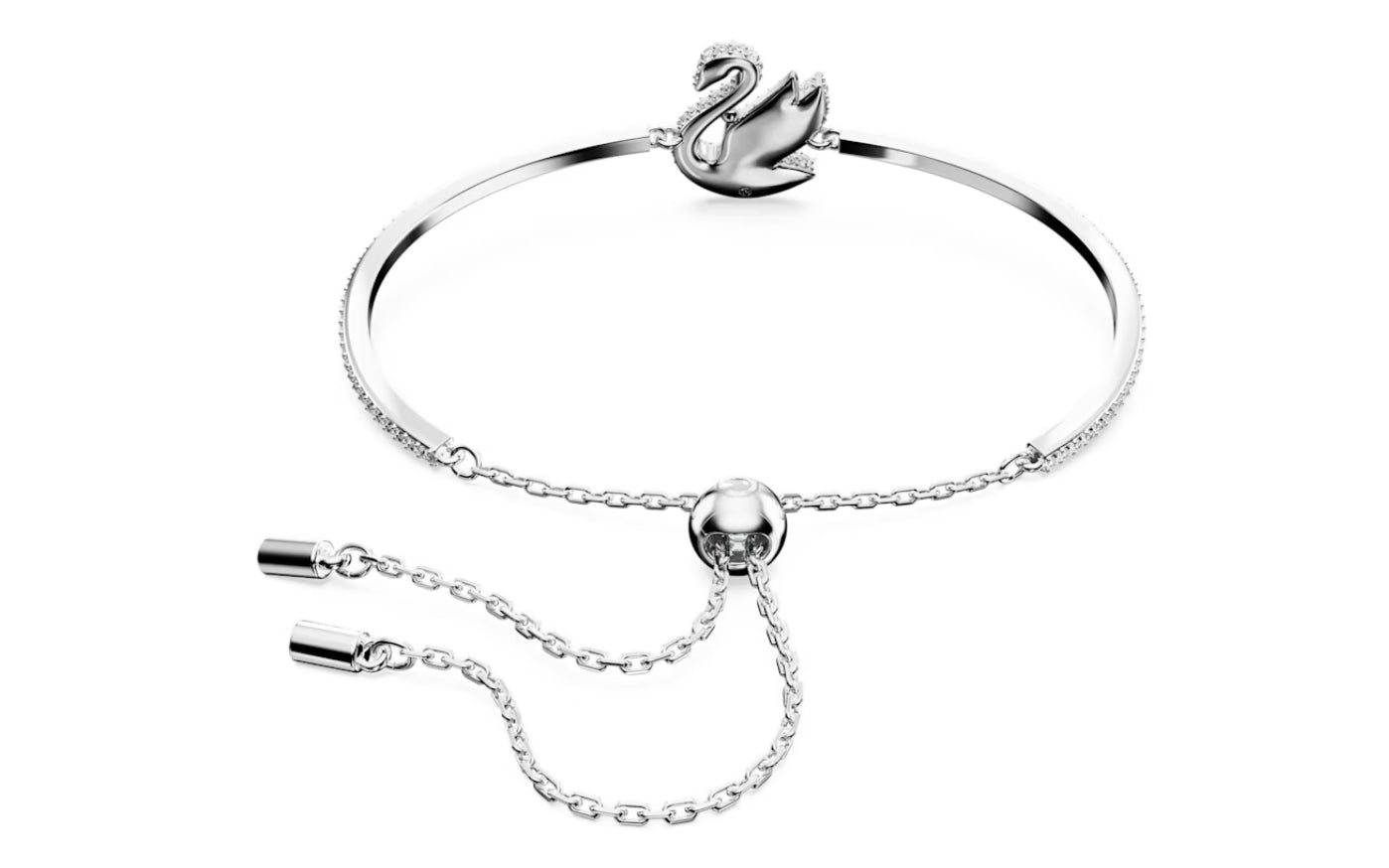 Swarovski 5649772 Bracciale rigido Iconic Swan Cigno Bianco Placcato Rodio