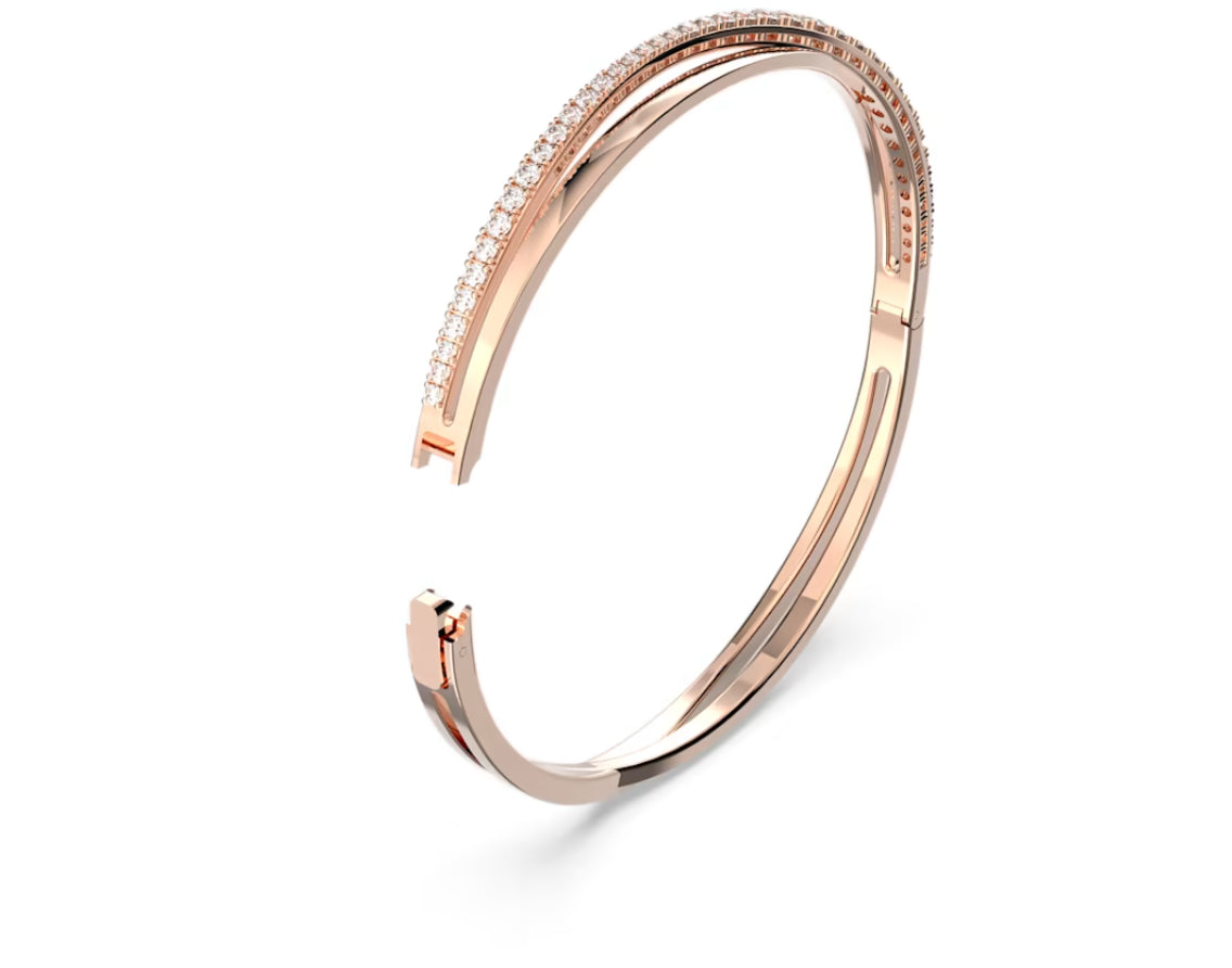 Swarovski 5620552 Braccialetto Twist Bianco Placcato Oro Rosa