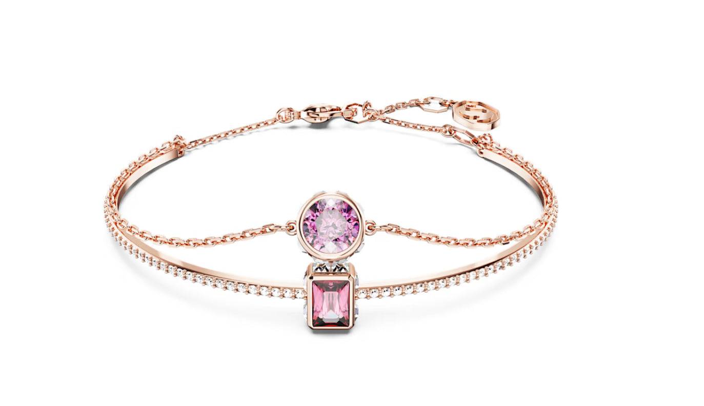 Swarovski 5668243 Bracciale rigido Stilla Taglio misto Rosa Placcato Oro