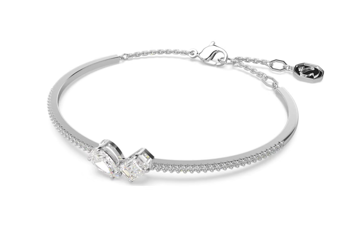 Swarovski 5667253 Bracciale rigido Mesmera Taglio misto Bianco Placcato Rodio