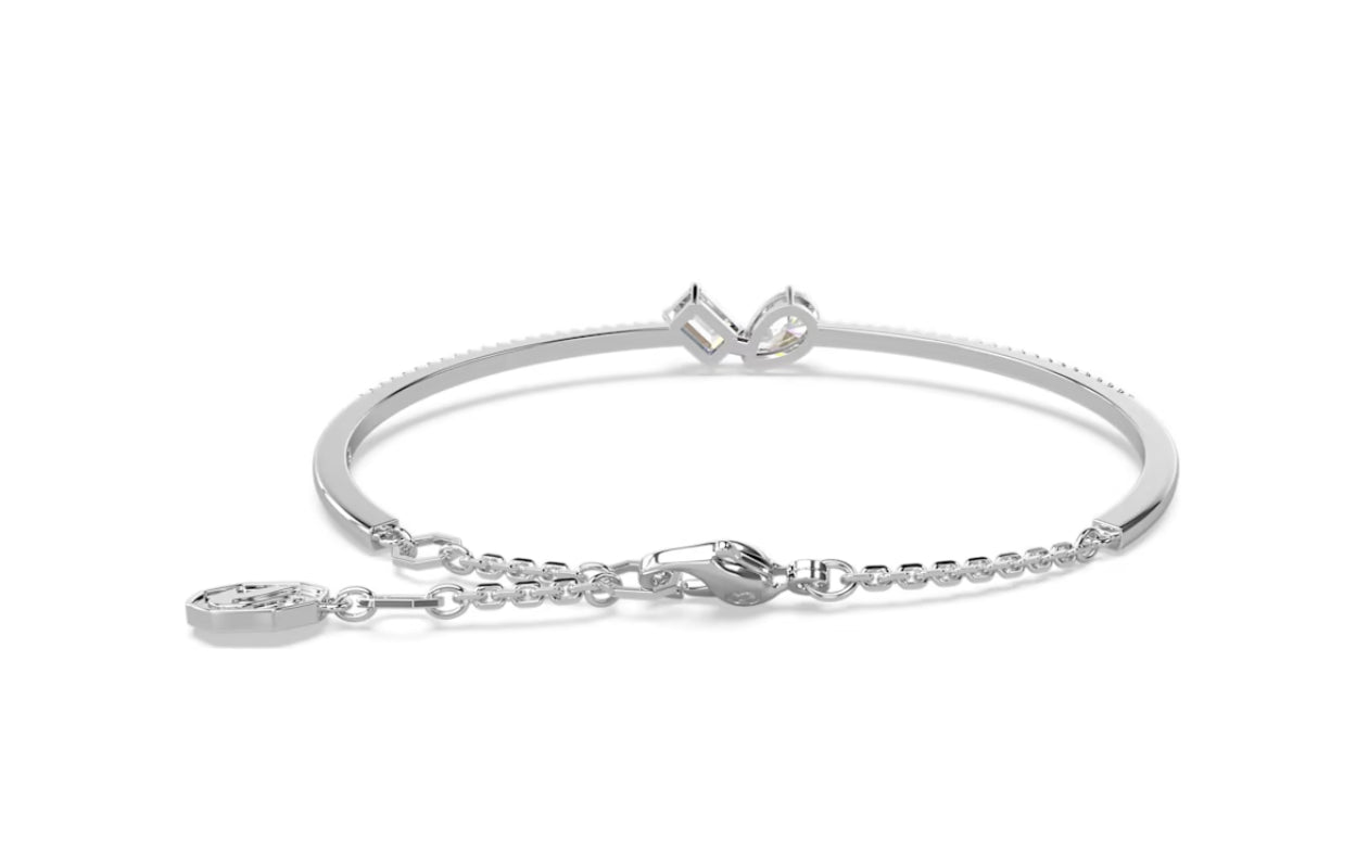 Swarovski 5667253 Bracciale rigido Mesmera Taglio misto Bianco Placcato Rodio