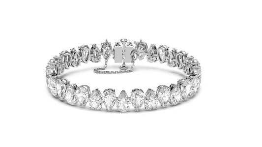 Swarovski 5598350 Braccialetto Millenia Taglio Pear Bianco Placcato Rodio