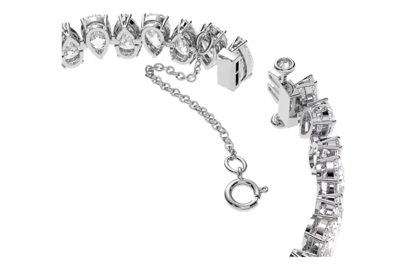 Swarovski 5598350 Braccialetto Millenia Taglio Pear Bianco Placcato Rodio
