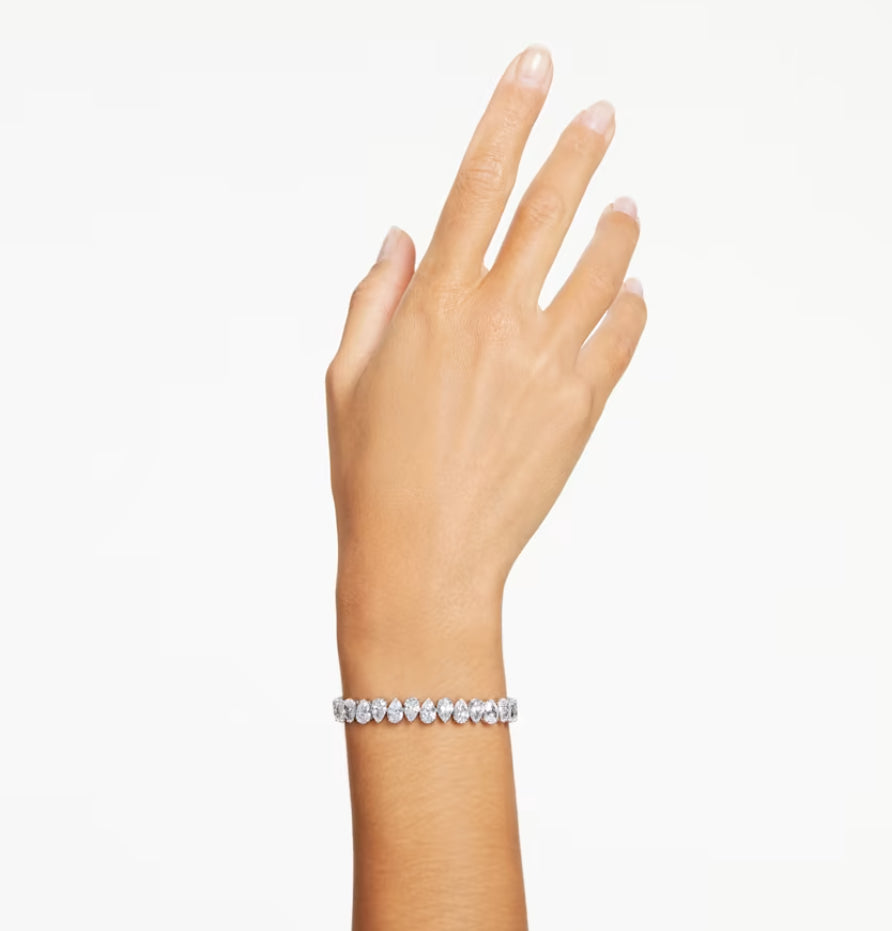 Swarovski 5598350 Braccialetto Millenia Taglio Pear Bianco Placcato Rodio