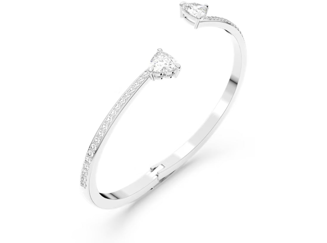 Swarovski 5535354 Bracciale rigido Attract Soul Cuore Bianco Placcato Rodio