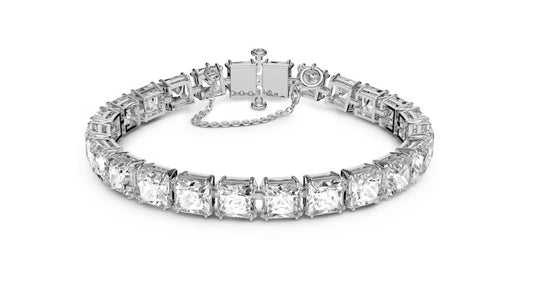 Swarovski 5599202 Braccialetto Millenia Taglio squadrato Piccolo Bianco P. Rodio