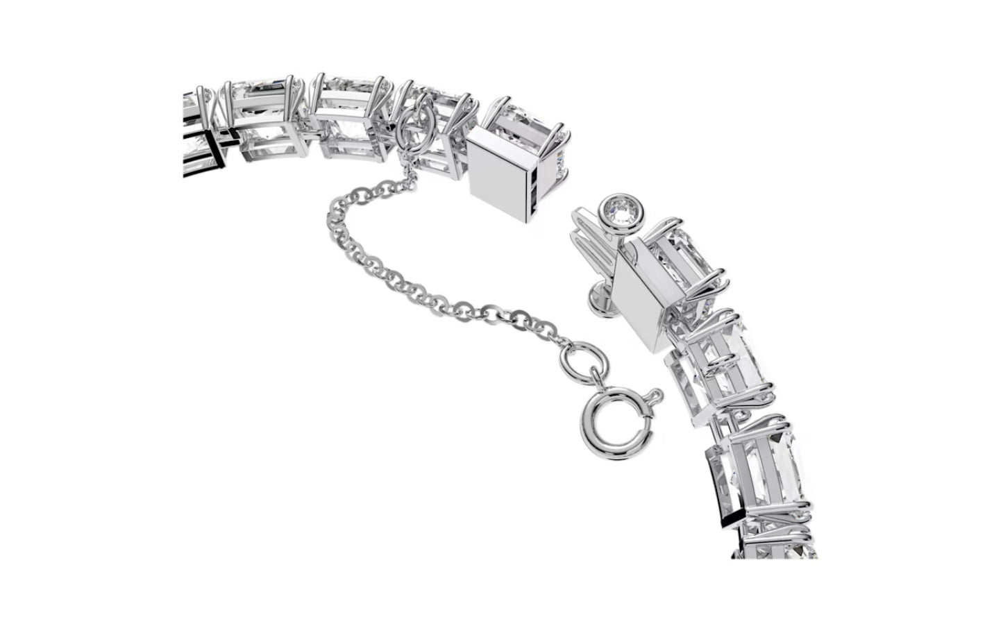 Swarovski 5599202 Braccialetto Millenia Taglio squadrato Piccolo Bianco P. Rodio