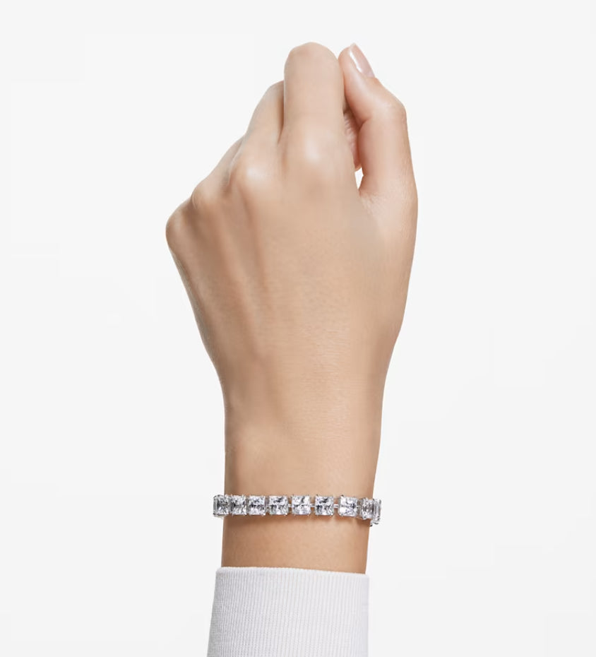 Swarovski 5599202 Braccialetto Millenia Taglio squadrato Piccolo Bianco P. Rodio