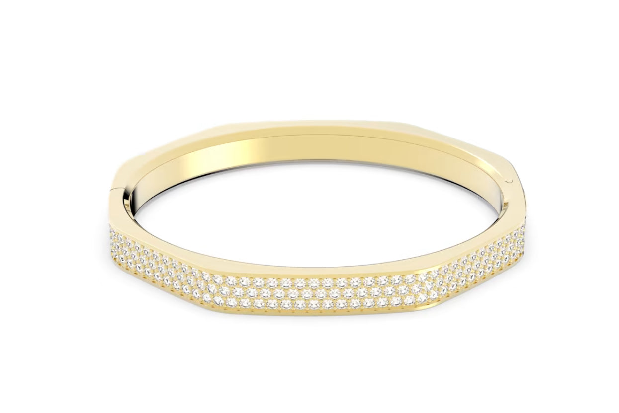 Swarovski 5656844 Bracciale rigido Dextera Forma ottagonale Bianco Placcato Oro