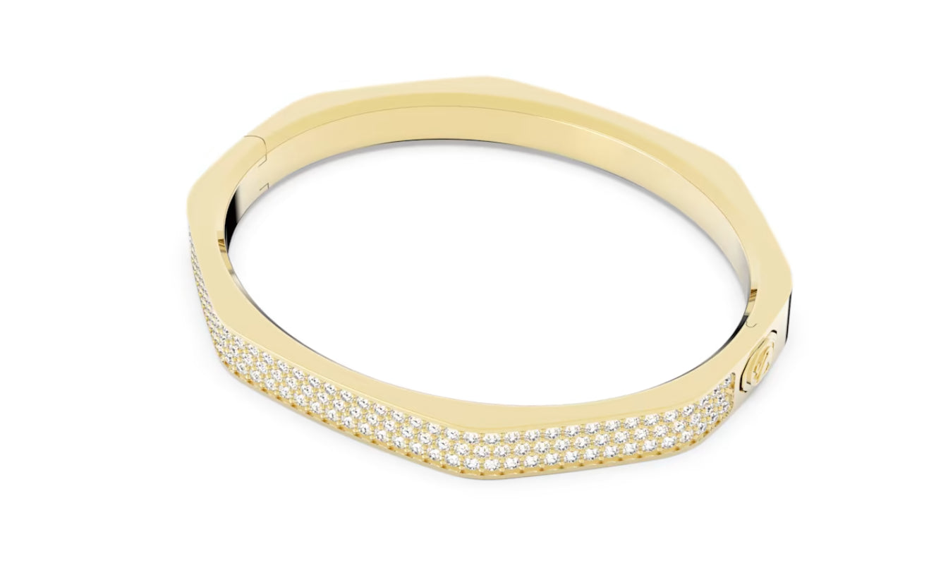 Swarovski 5656844 Bracciale rigido Dextera Forma ottagonale Bianco Placcato Oro