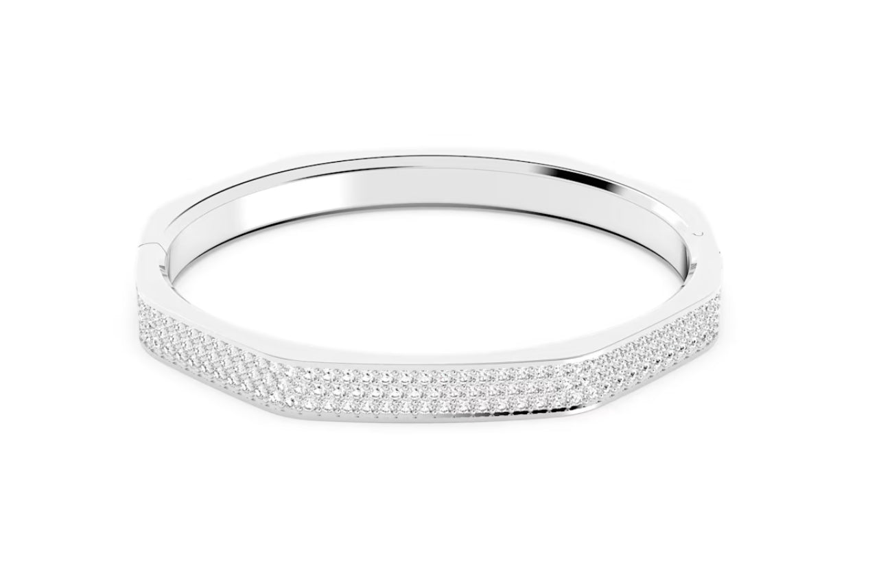 Swarovski 5639200 Bracciale rigido Dextera Forma ottagonale Bianco Plac. Rodio