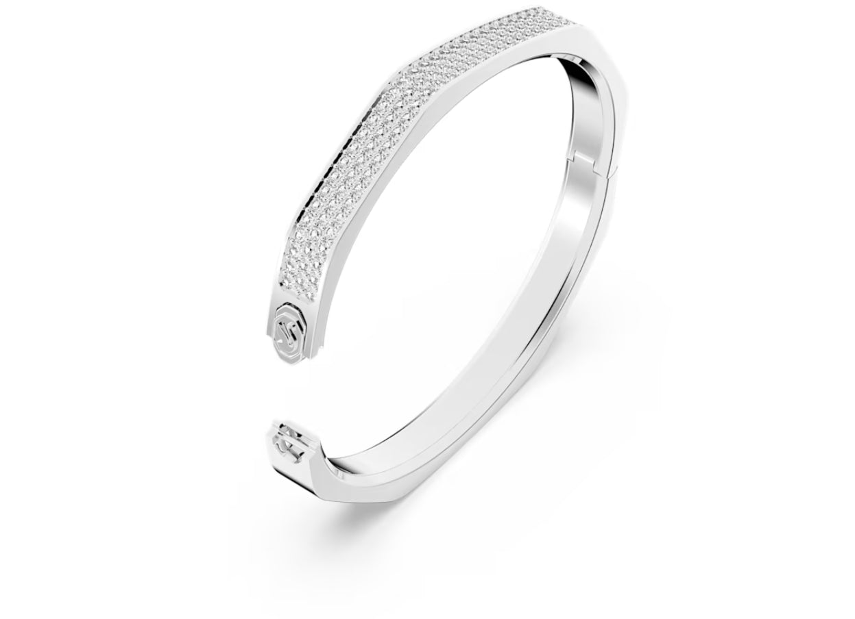 Swarovski 5639200 Bracciale rigido Dextera Forma ottagonale Bianco Plac. Rodio