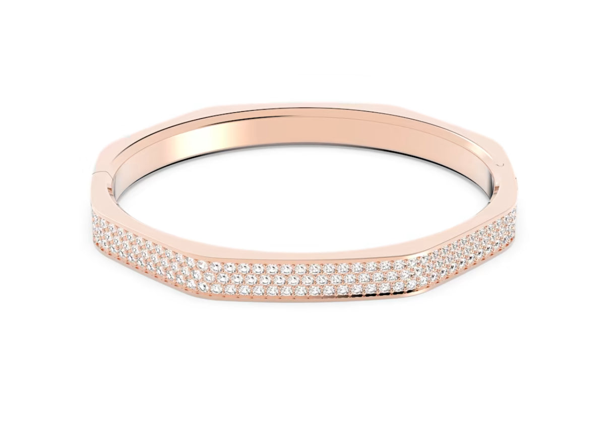 Swarovski 5639204 Bracciale rigido Dextera Forma ottagonale Bianco Pla. Oro Rosa