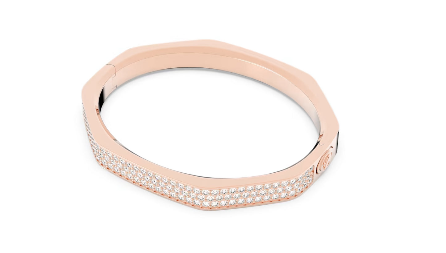 Swarovski 5655627 Bracciale rigido Dextera Forma ottagonale Bianco Pla. Oro Rosa