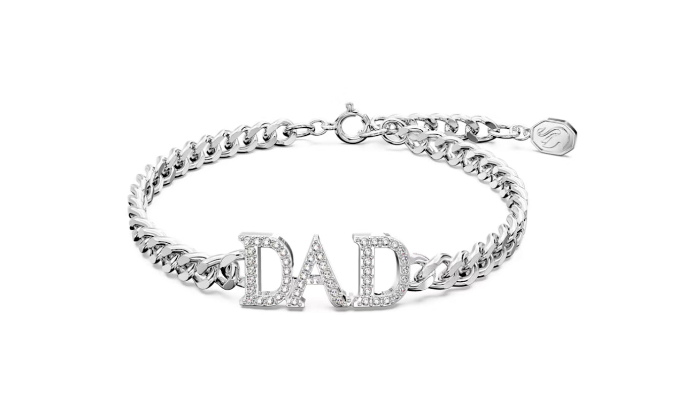 Swarovski 5658330 Braccialetto Father's Day - Dad Bianco Placcato Rodio