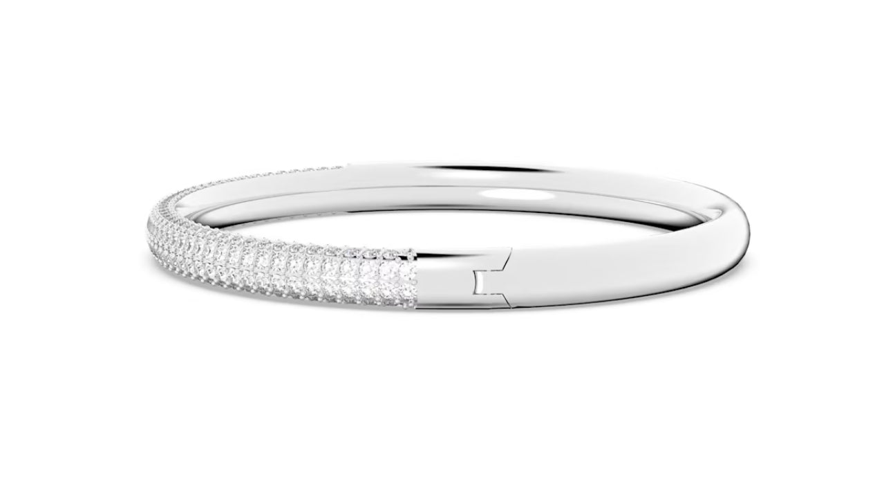 Swarovski 5032845 Bracciale rigido Stone Bianco Acciaio inossidabile